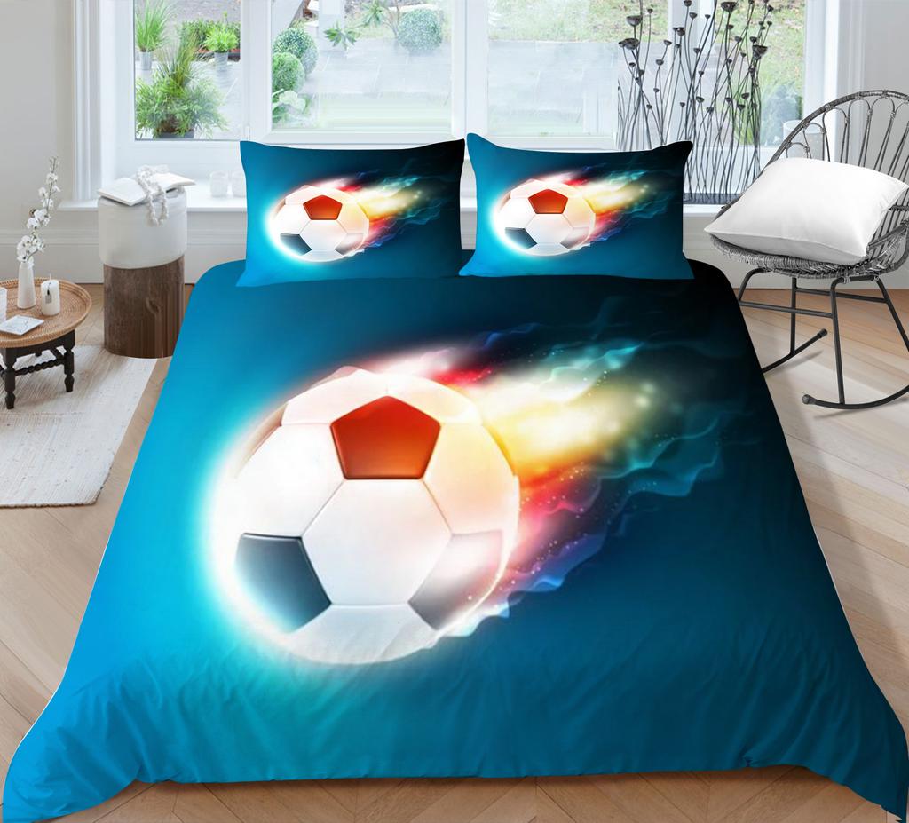 Пододеяльник Наволочка Двух- или Трехпредметный Серия Футбол 3D Цифровая Печать Полиэстер