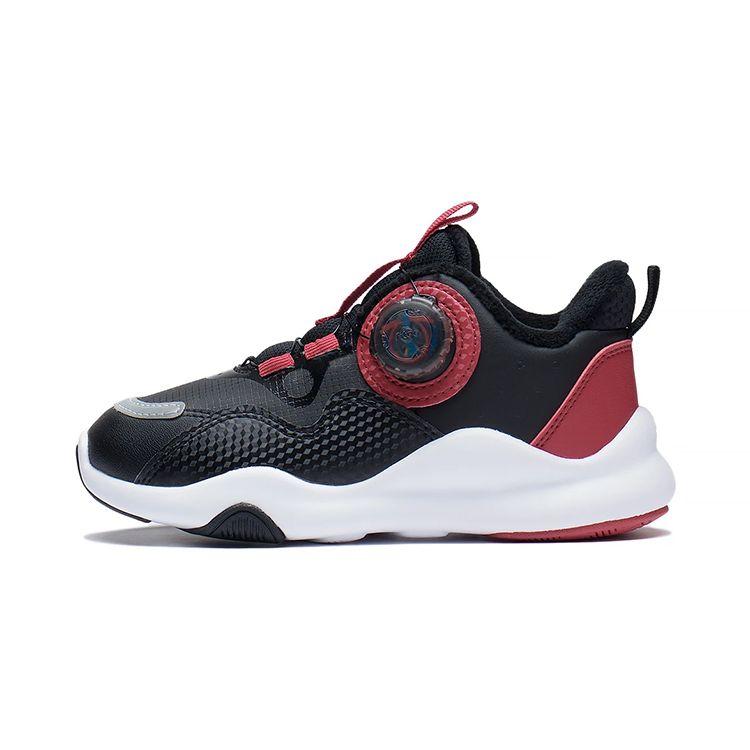 Li Ning Kids Yulei Comfortable Non-Slip Shock Absorbing Wear-Resistant Casual Shoes Kids Casual Shoes Black Red YKNS098-27