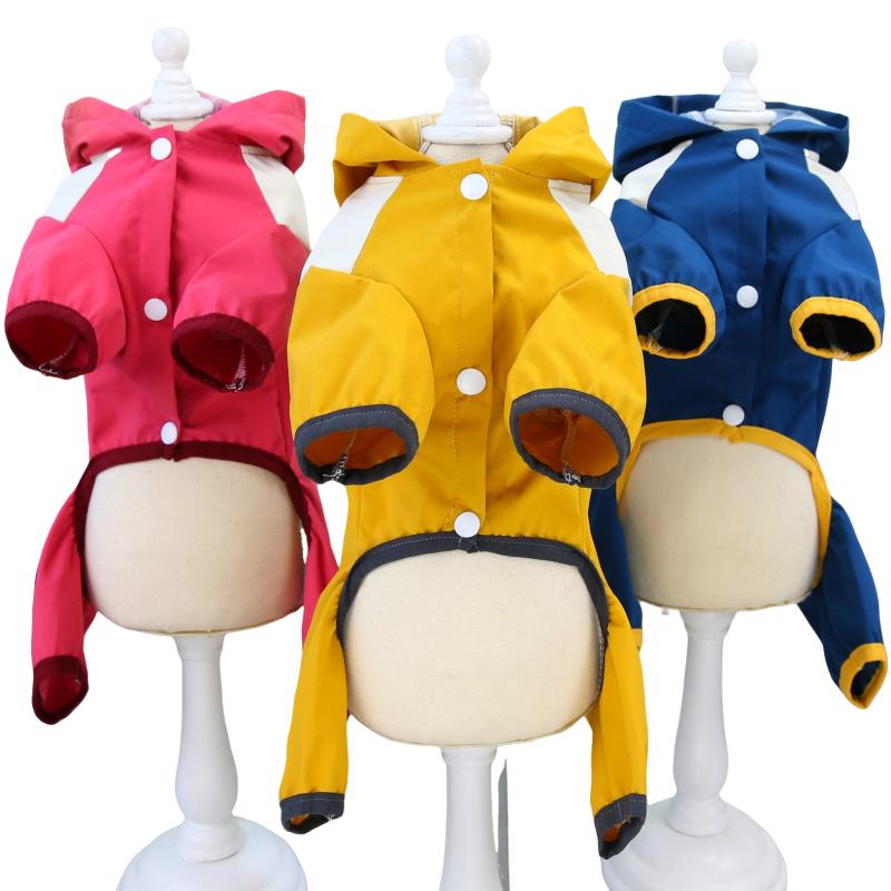Dog Jackets Raincoats Hooded Pet Raincoat Hiking Dogs Clothes Jumpsuit Outdoor Waterproof Rain Coat For Small Medium Dogs Puppy