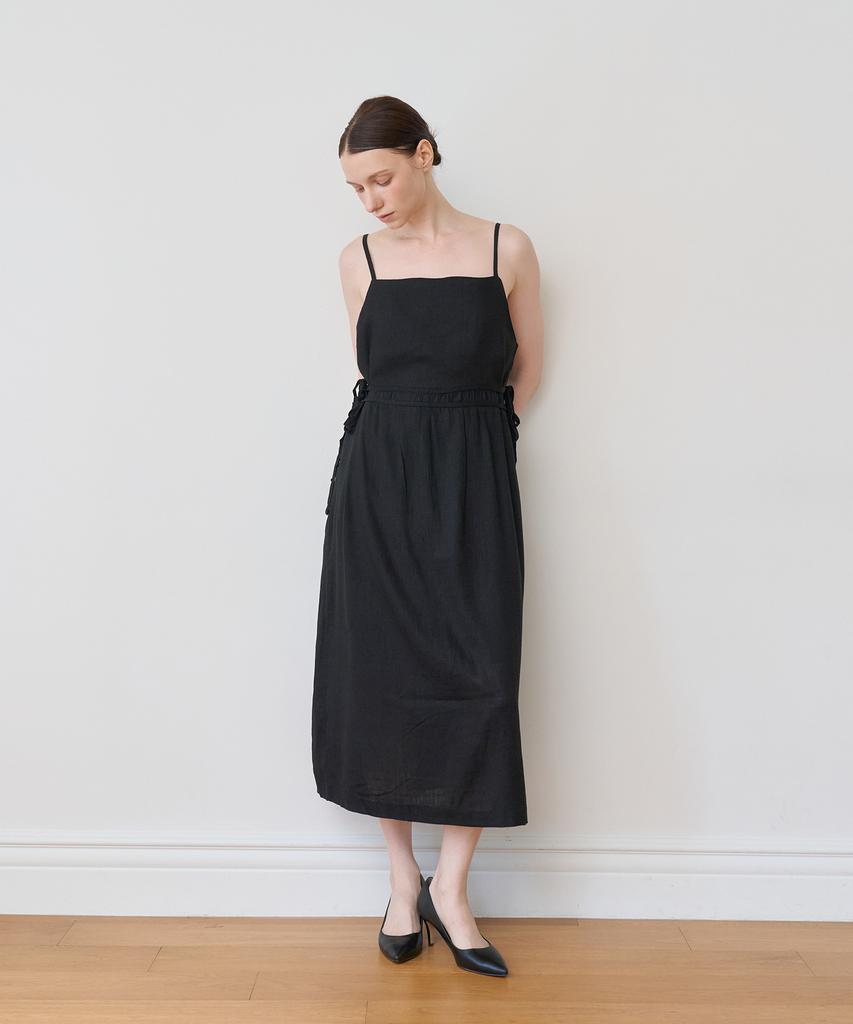 Bye Bye Seop String Slip Dress Black [T42]