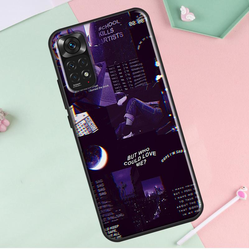 Фиолетовый эстетический чехол для Redmi Note 12 Pro Plus для Redmi Note 10 8 9 11 Pro 12S 11S 10S 9S 9C 10C 12C чехол