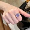Изысканные модные уникальные и ослепительные квадратные фиолетовые драгоценные камни кольца для женщин высококачественное обручальное кольцо свадебные украшения подарок