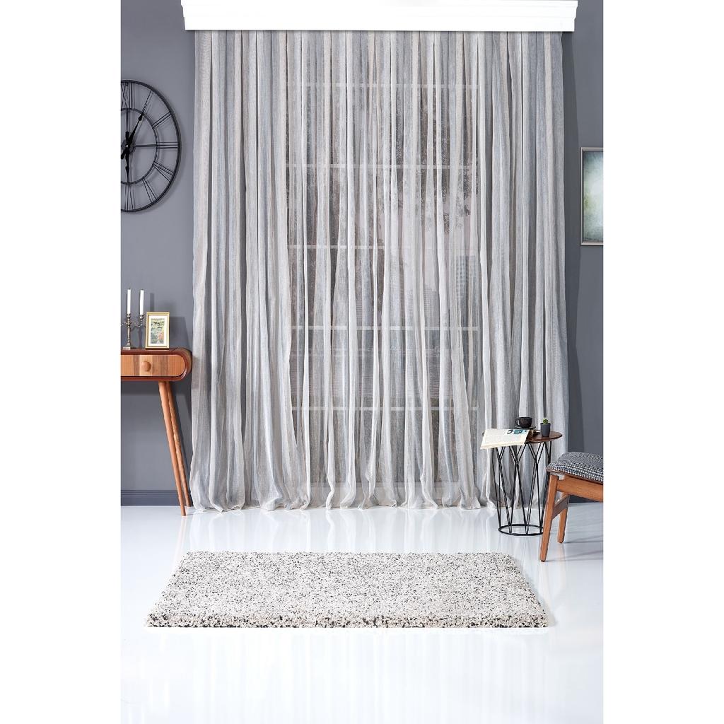 Экрю/кремовый цвет Вертикальная дорожка в виде льна Тюль Занавес Остин Ворс без усадочных экстрактов