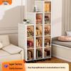 Plastic Bathroom Floor-Standing Multi-Layer Storage Cabinet with Flip-Up Shelf