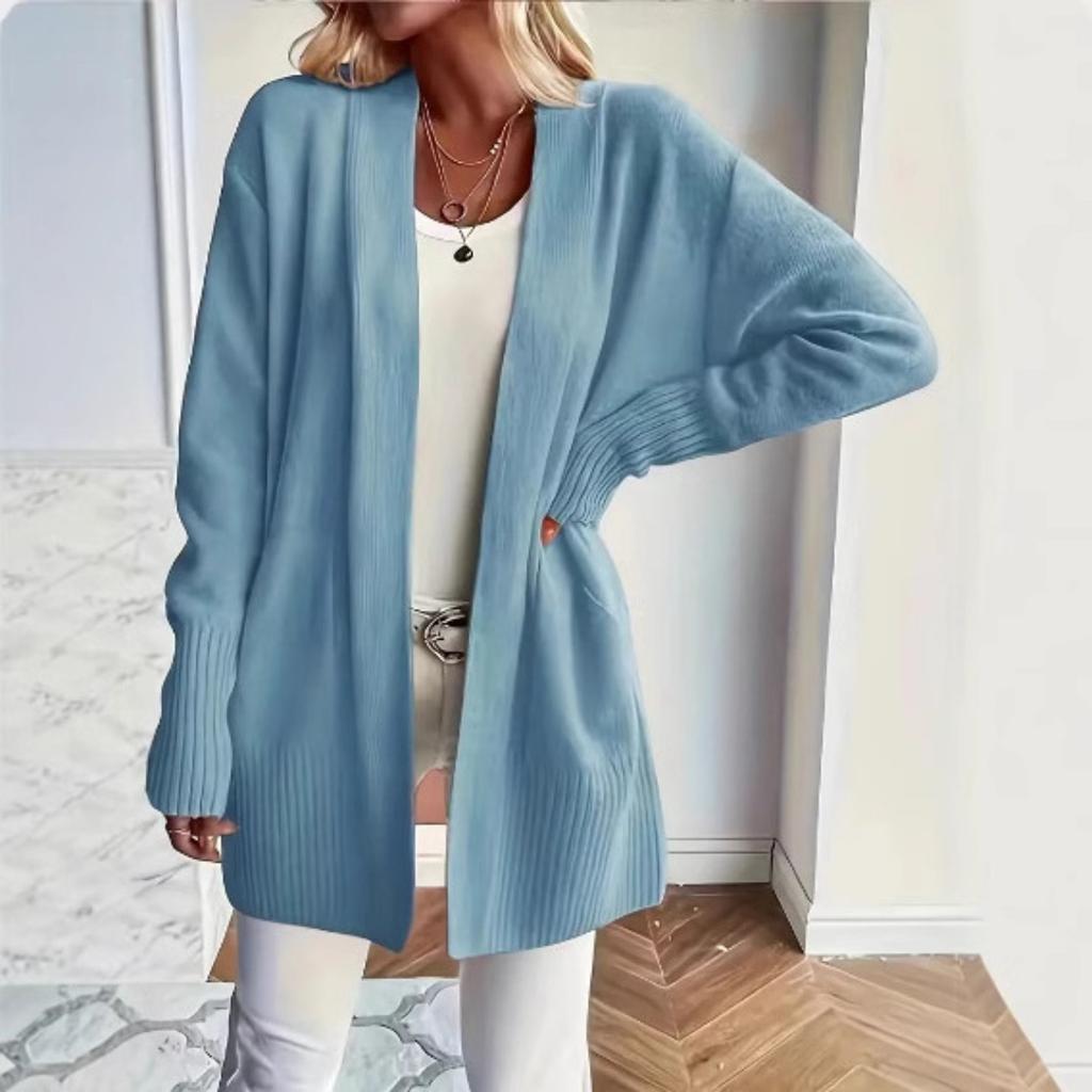 Large Size Women's Knitted Sweater Cardigan Jacket, Casual, Simple, Atmospheric, with Pocket Shawl Sweater