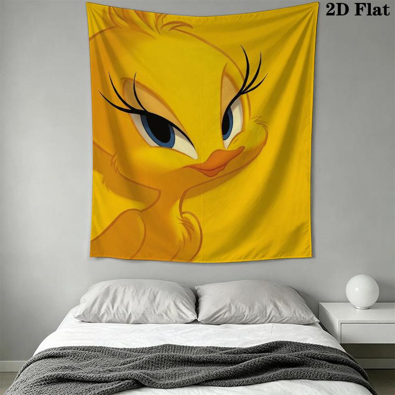 Tweety Bird Wall Tapestry Aesthetic Wall Hanging Printed Fabric Blanket Decorative Tapestries for Bedroom Living Room Home Decor