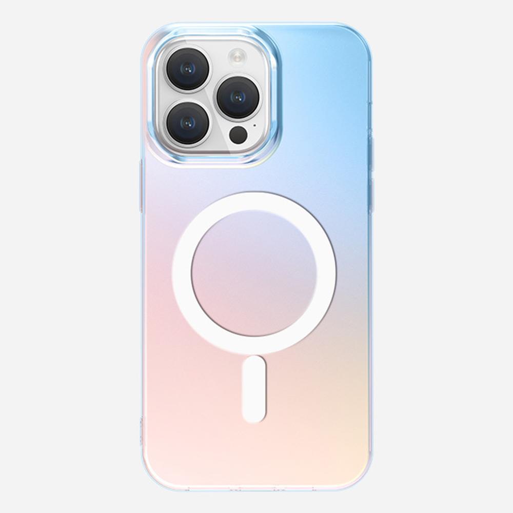 For iPhone 14 Pro Case Compatible with MagSafe Laser Gradient Effect TPU+PC Phone Cover