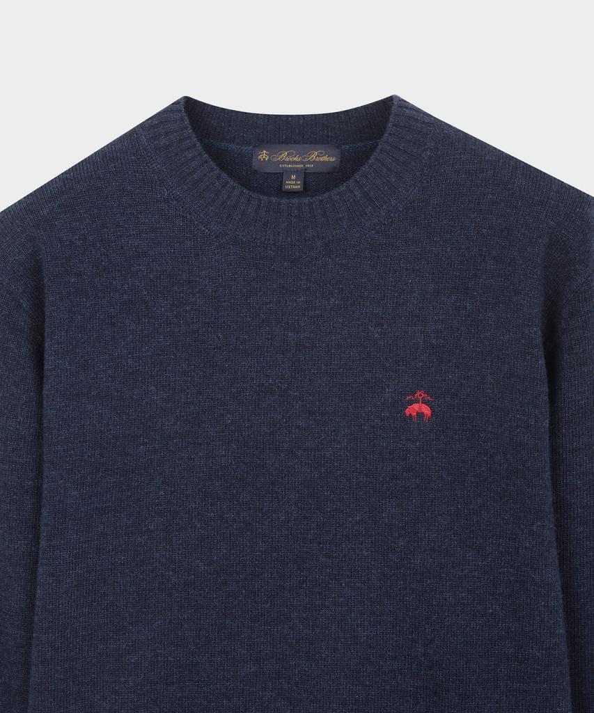 BROOKS BROTHERS Wool Solid Pullover (Navy) (Bbwrmof413)