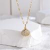 Copper Micro-inlaid Zircon Fashion Necklace Pearl Shell Necklace Colorfast Niche Design Clavicle Chain
