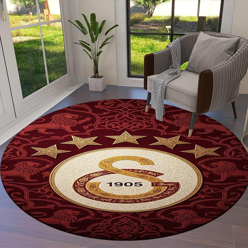 Круглый ковер Galatasaray S, Ковер для гостиной, спальни, дивана, игровой комнаты, Декор, Нескользящий коврик для пола