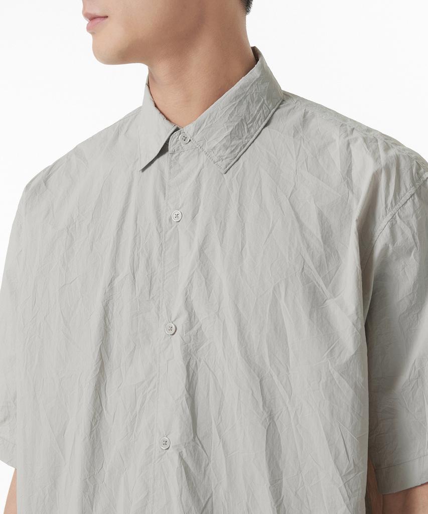 MUSINSA STANDARD Relaxed Nylon Crease Short Sleeve Shirt [Dusty Cream]