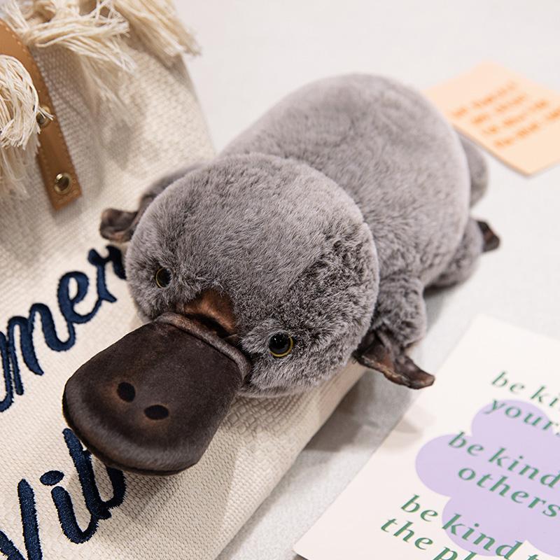 45 см забавная мультяшная плюшевая кукла-подушка Утконос Желтая Серая Лежащая Длинная плюшевая игрушка Утконос Украшение для дома Подарок для мальчиков и девочек