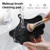 Силиконовый коврик для чистки кистей для макияжа с присосками, нескользящий, портативный, для путешествий, в форме листа гинкго, косметический инструмент, чистящая подушечка
