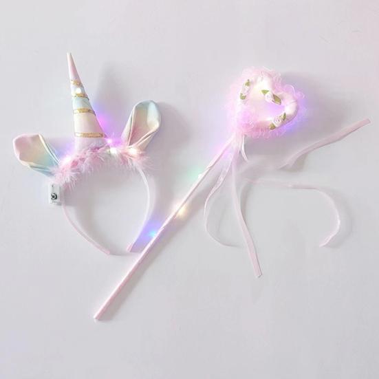 Светящаяся повязка на голову с крыльями, эльф, фея, светящаяся палочка, ангел, фея, фото-аксессуар, набор для девочек, светящийся аксессуар для костюма