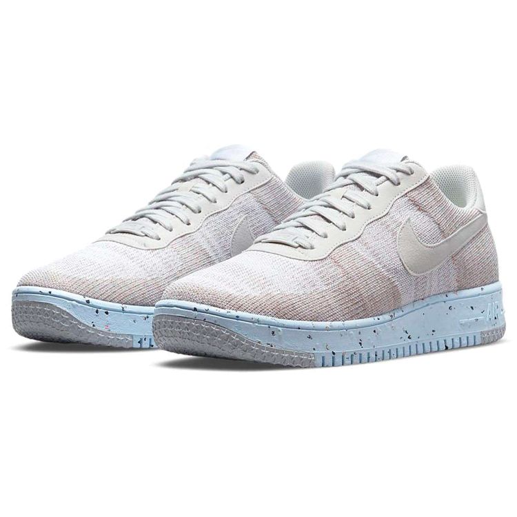 Nike Air Force 1 Crater Flyknit White Chambray Blue Мужские кроссовки Cream Volt Black DC4831-101