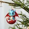Cartoon Dragon Car Ornament 2D Xmas Tree Flat Pendant Acrylic Dragon Pendant  Bag