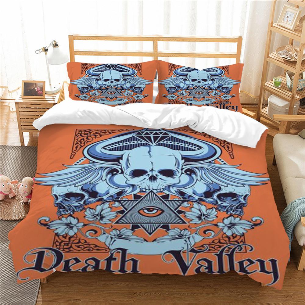 Покрывало на кровать с принтом 3D-черепов, комплект пододеяльников, комплект постельного белья для мальчиков и девочек, односпальный размер, высокое качество