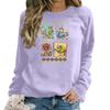 Women's Fashion Casual Long Sleeve Loose Printed Sweatshirt