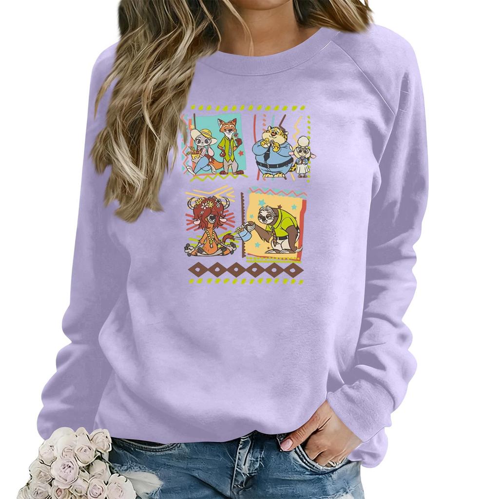 Women's Fashion Casual Long Sleeve Loose Printed Sweatshirt
