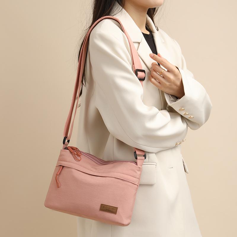 Женская нейлоновая сумка кроссбоди большой вместимости 3 основных отделения просторная наплечная сумка для покупок и повседневного использования