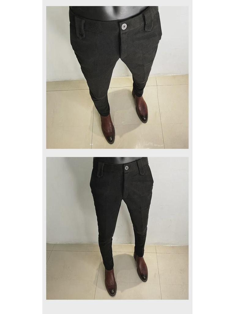 Мужские осенние брюки делового повседневного костюма приталенного кроя в корейском стиле 2022