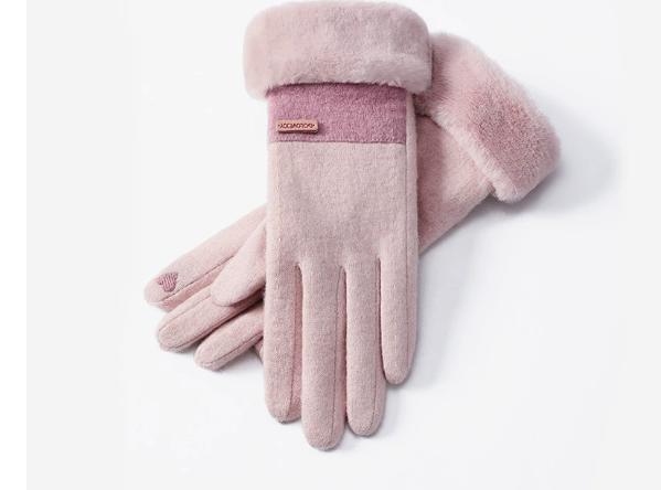 25 Wool Cashmere Gloves Women's Winter Velvet Thickened Cold-proof Warm Waterproof Windproof Touchscreen Riding Driving