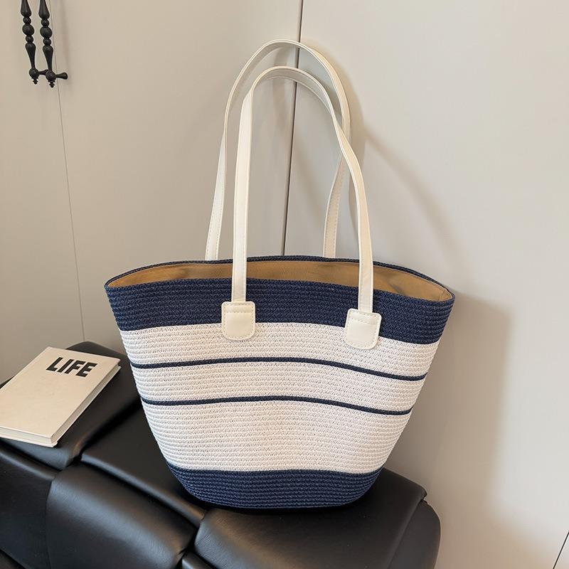 Новая ретро сумка-тоут женская летняя плетеная сумка из соломы универсальный комплект с соломенной шляпой большой вместимости тренд