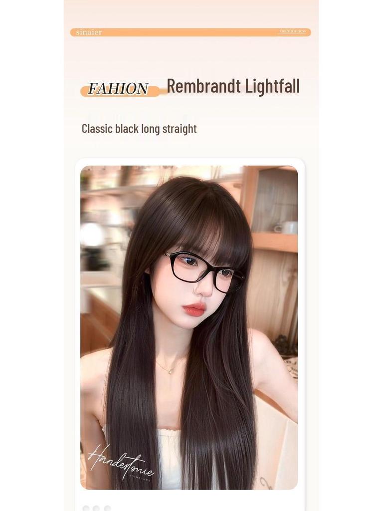 Натуральная черная длинная прямая синтетическая парика – Невидимая, бесшовная, пышная, увеличивающая объем, для повседневной носки для женщин