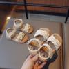 2026New sandals for girls, solid color casual baby shoes, children's comfortable beach shoes, breathable sandals