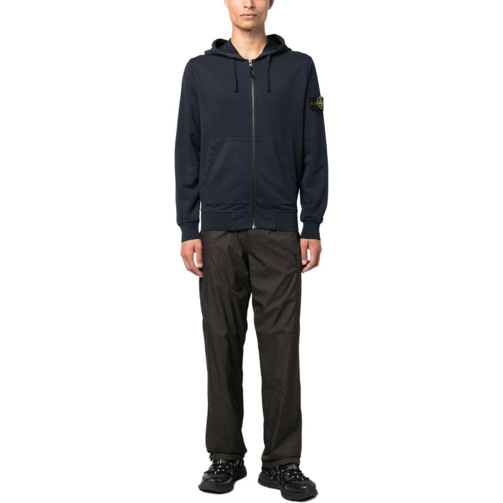 STONE ISLAND Ss25 Толстовка с длинным рукавом, капюшоном и молнией, однотонная куртка, мужские куртки, синий, K1S156100042-S0051-V0020