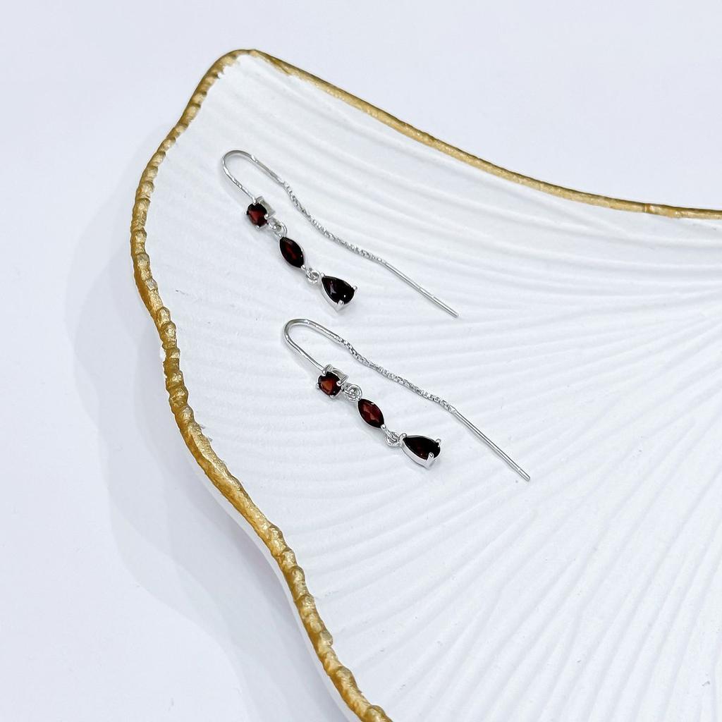 Серебряные серьги с натуральным гранатом 2.69ct (2167471)