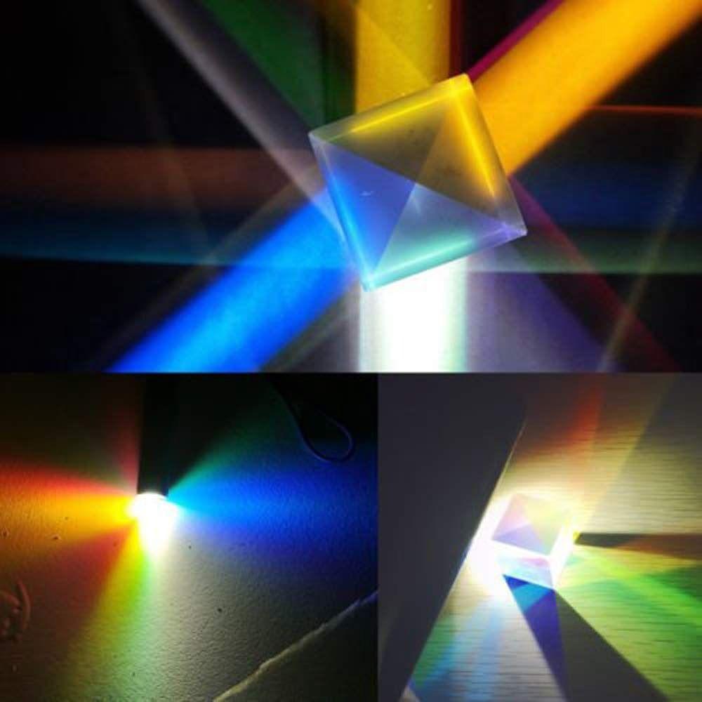 Clear Crystal Mixing Color Cube Funny Optical Dispersion Prism Science Learning Toys