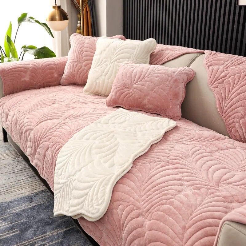 Зимняя подушка для дивана, современная комбинация, универсальный универсальный чехол для дивана, нескользящий голландский короткий бархатный простой чехол для дивана, подушка