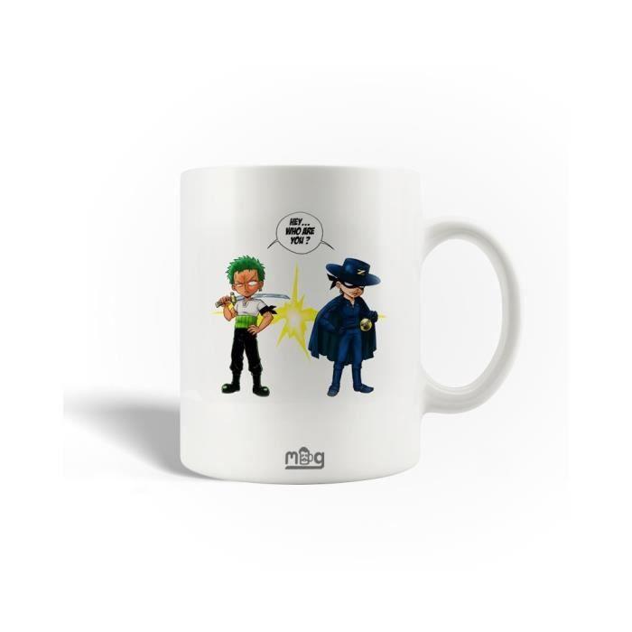 Mug en Céramique - MANIACASE - zoro vs zorro - 30cl - Blanc - Compatible lave-vaisselle
