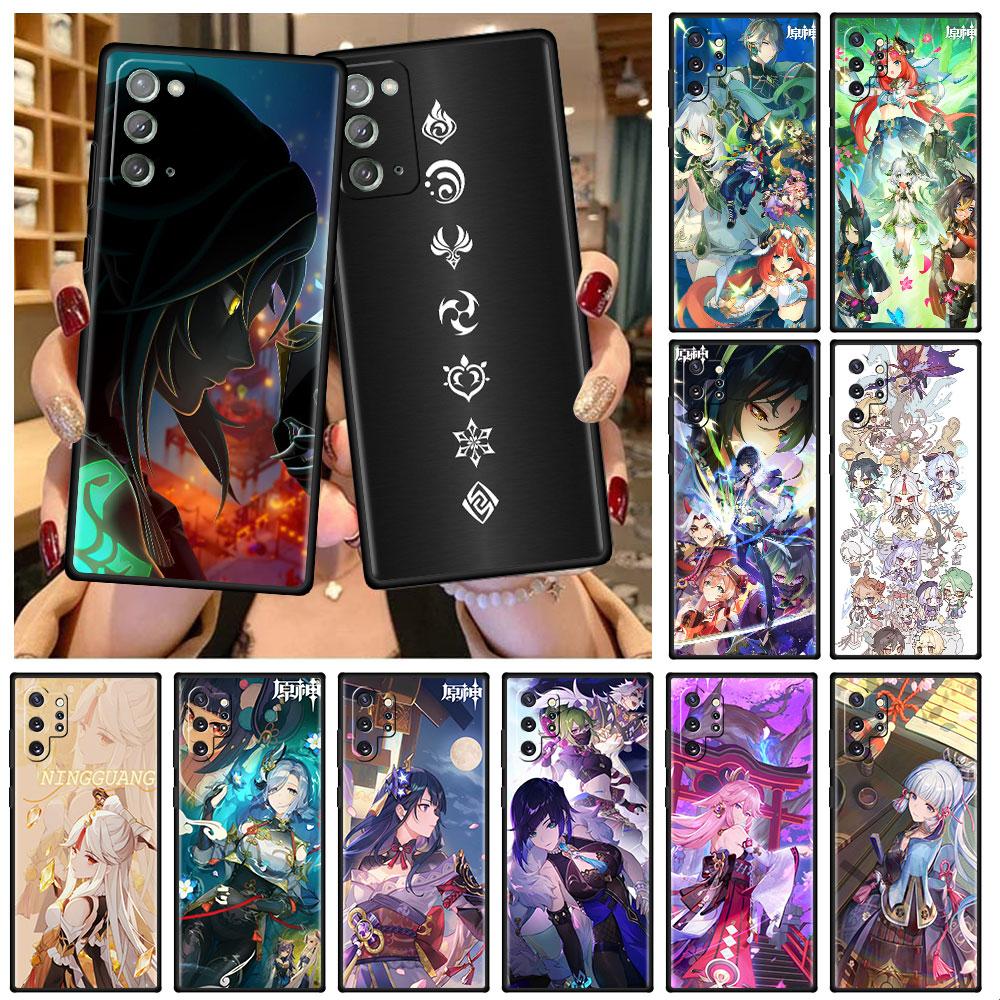 Мягкий чехол для Samsung Galaxy Note 20 Ultra 10 Plus Lite A50 A70 A20 A40 A20e 9 8 A60 A10e Funda Phone Cover Genshin Impact Shell