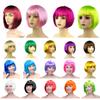 1 Piece Short Straight Bob Wig with Flat Bangs Colorful Synthetic Hair for Cosplay Daily Wear Party Costume and Fashion