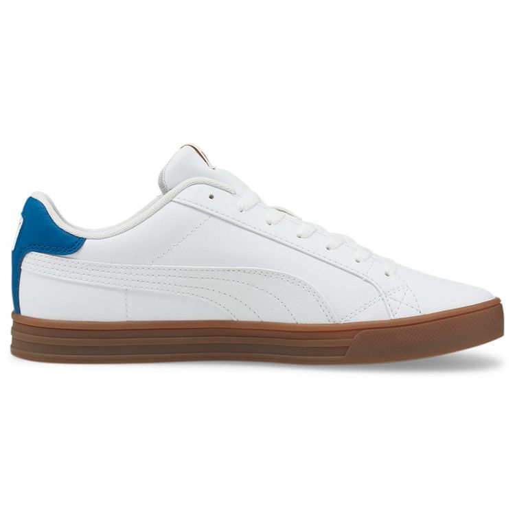 Puma Smash Vulc V3 Lo White Mykonos Blue Gum Unisex Sneakers 380752-08