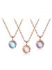 14K GP Moonstone Simple Round Necklace ELBRNN219