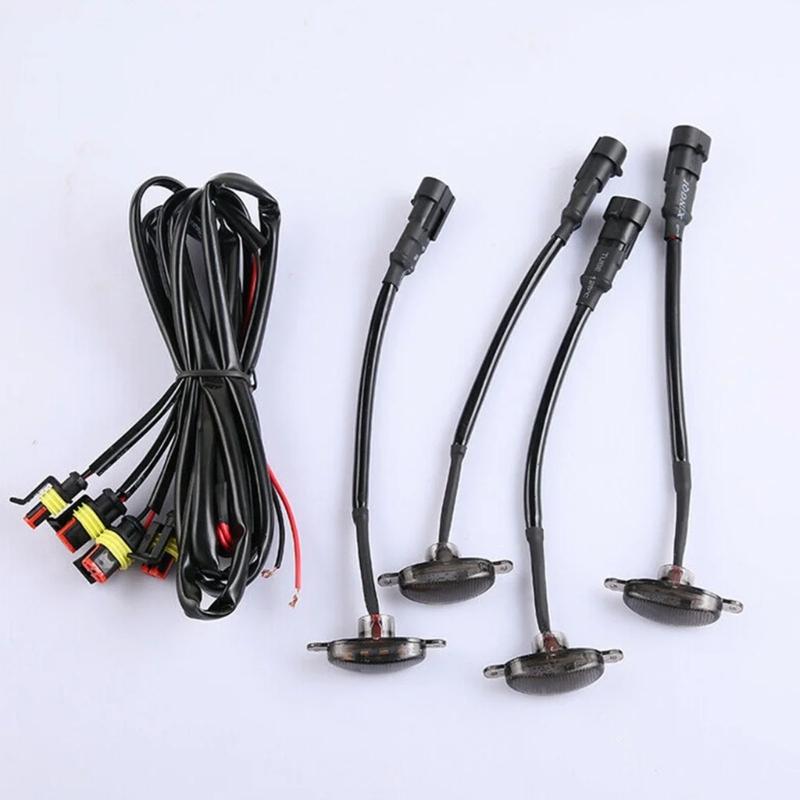 4 шт. Желтые янтарные светодиодные фонари решетки дневного ходового света противотуманная фара для установки спереди на автомобиль