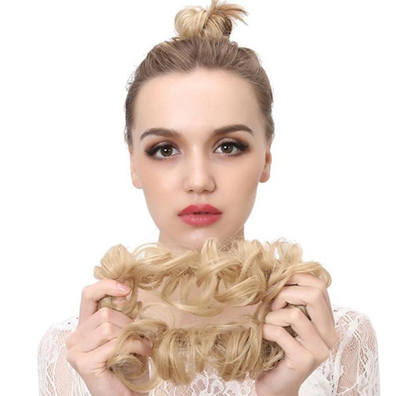 1 шт., резинки для волос из синтетических шиньонов, наращивание волос, накидка на хвост, булочка, аксессуары для волос