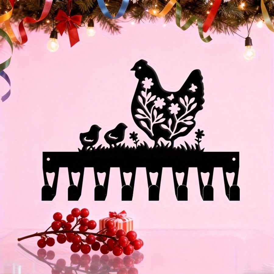 Крючок на стену для кухни в стиле фермерского дома, 8 крючков, тяжелый кованый металл, деревенский декор, подарок