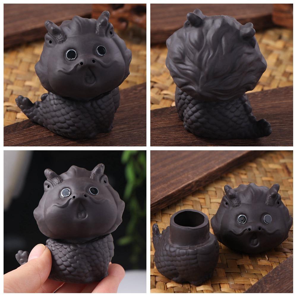 Dragon God Beast Table Decoration Figurines Desktops Animal Ornament Purple Clay Tea Pet  Tearoom