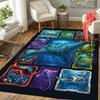 Cybernetic Marine Life Pattern Rug Floor Mat for Living Room or Bedroom Soft and Comfortable Carpet a Gift for Birthday and Holiday.