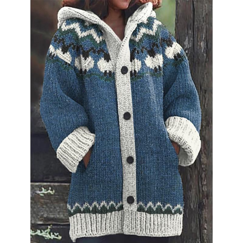 3D Printed Hooded Sweatshirt Coat Women Casual Loose Fit Long Sleeve Street Style Fall Winter