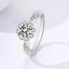 6,5 мм 1 карат Vvs1 кольца с муассанитом для женщин, классическое обручальное кольцо с цветком, имитация бриллианта, ювелирные изделия из стерлингового серебра S925