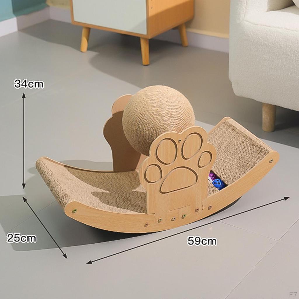 Картонная когтеточка для шезлонга с игрушкой-мячом Когтеточка для кошек Диван для котят