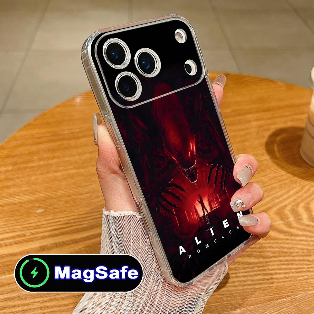 Alien Romulus Mobile Cell Phone Case for iPhone 17 16 15 14 13 12 11 Air Pro Max Plus Mini Magsafe Clear Colorful Cover Cover