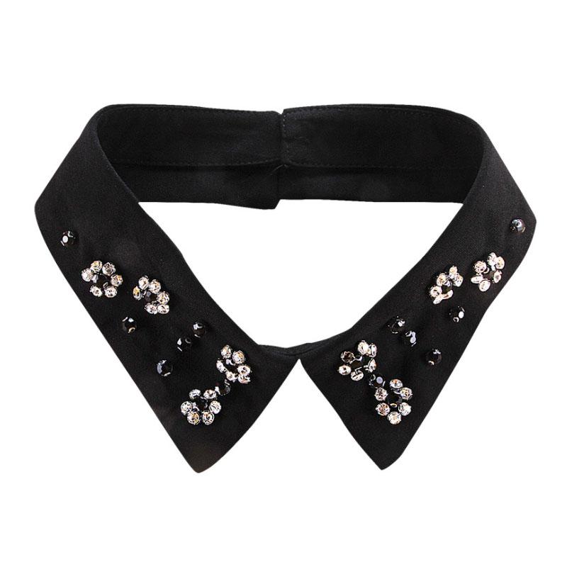Fashion White Fake Collar Women Detachable Collars Black Woman False Collar Lace Removable Half Shirts Tie Top Collars Decor