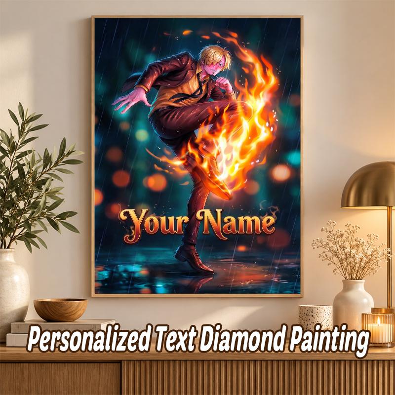 One Piece Custom Name Text 5D Diamond Painting Kit DIY Full Drill Diamond Art Decoration
