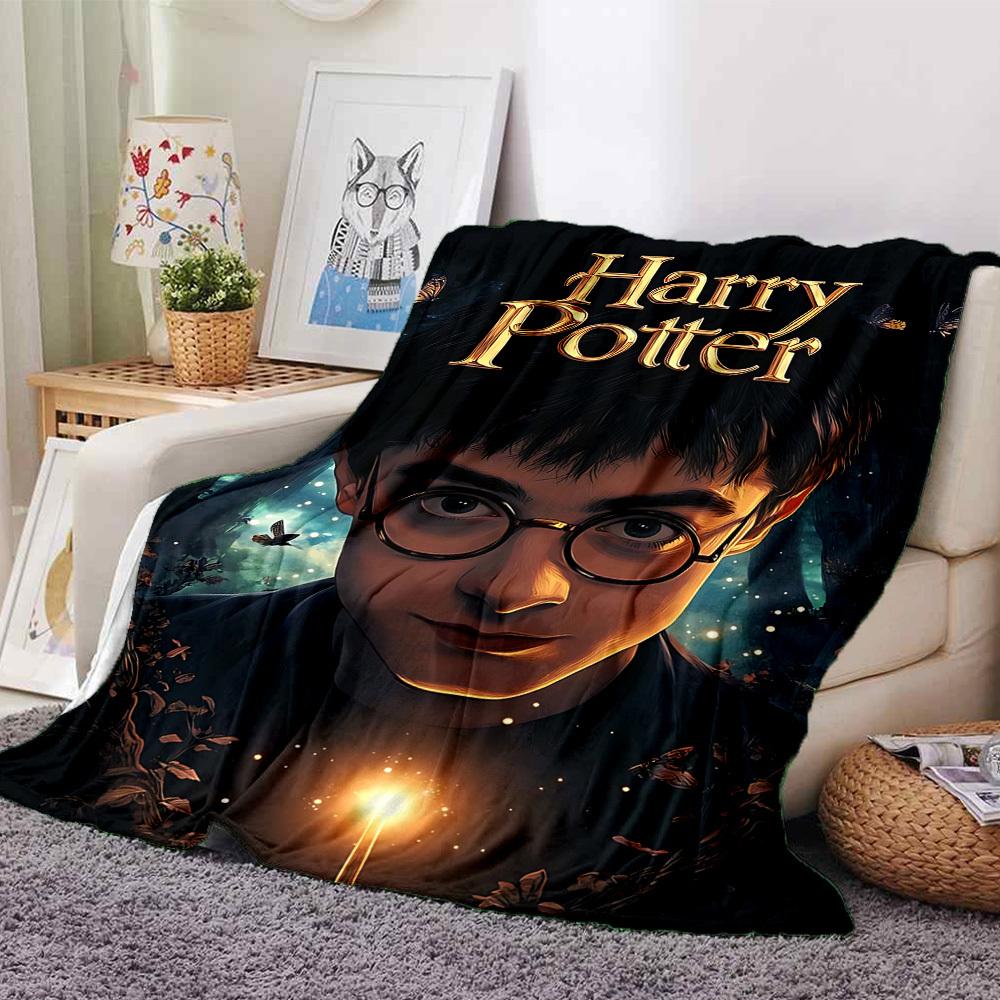 1pc Harry Potter Flannel Blanket Soft Warm Throw for Home, Office, Travel, All-Season Cozy Bedding GiftL1108
